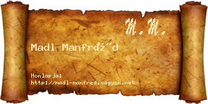 Madl Manfréd névjegykártya